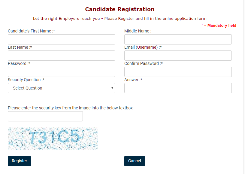 UGC Academic Job Portal Registration form