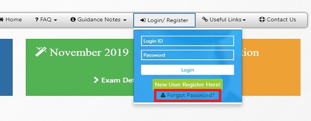 ICAI CA Admit Card password reset